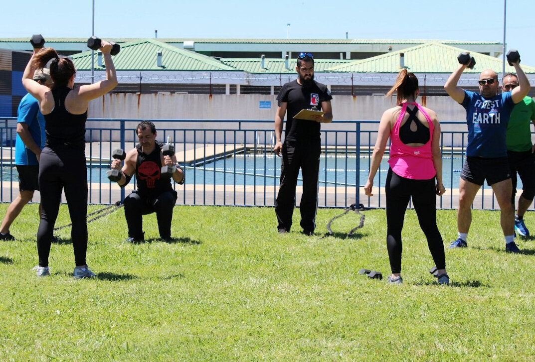 diverse group in training session