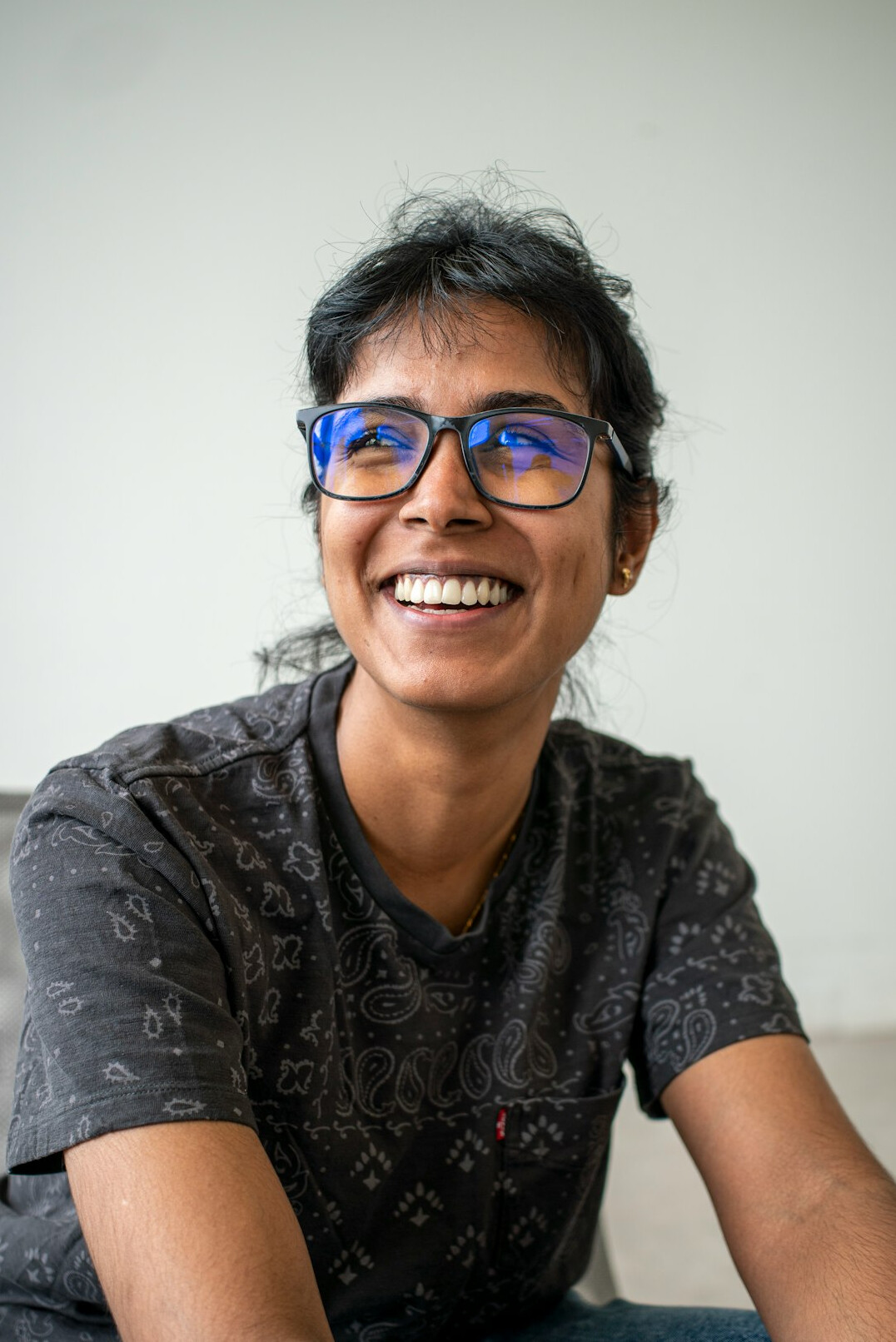 confident person smiling